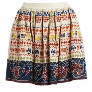 Alice + Olivia Tania Embroidered Patchwork  Mini Skirt